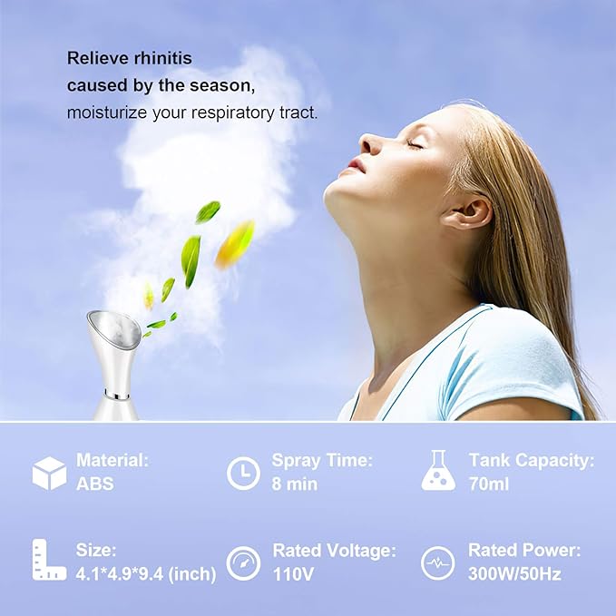 Facial Steamer for Facial Deep Cleaning, Moisturize, Unclog Pores, Face Spa, Nano Ionic Humidifier, Home Facial Warm Mist Face Steamer with Blackhead Removal Kit, Brush, Hair Band
