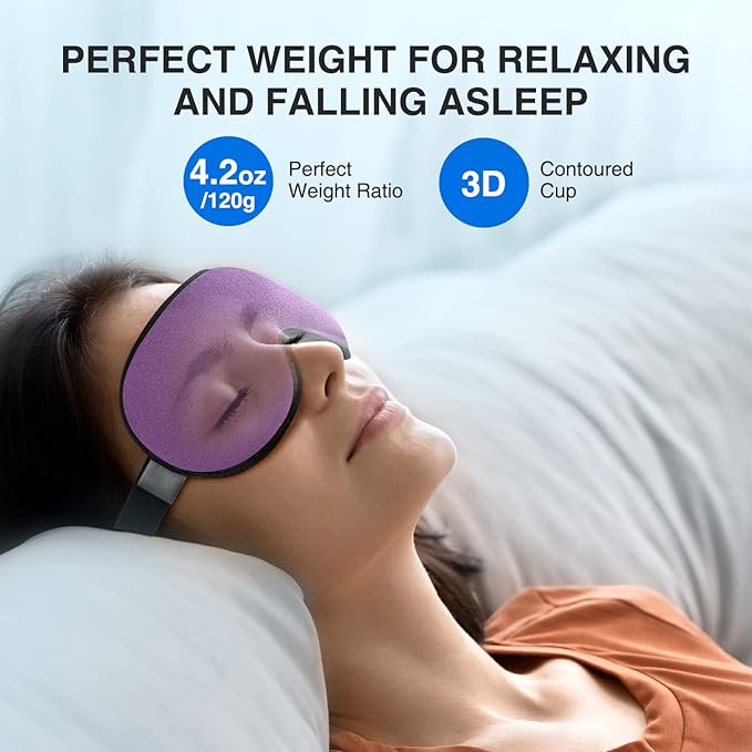 YFONG Weighted Sleep Mask, Women Men 3D Eye Mask Blocking Lights Sleeping Mask and 12 Pcs Gifts for Women