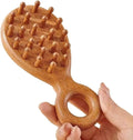 Sandalwood Head and Scalp Massager Comb, Wide Tooth Wooden Gua Sha Tool with Ergonomic Handle for Stress Relief, Headache, Neck and Shoulder Relaxation