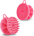 INNERNEED 2-in-1 Silicone Body Scrubber and Scalp Massager Shampoo Brush, Food-Grade Soft Material, More Hygienic, Easily Lather, Convenient for Travel, Gym, Business,etc (Pink)