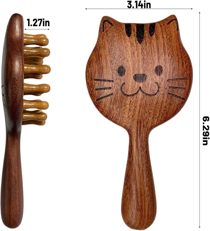 Shaped Wooden Scalp Massager, Multi - Functional Head Massage Tool & Head Ergonomic Scalp Comb Ideal for Men & Women’s Daily Hair Care Routine