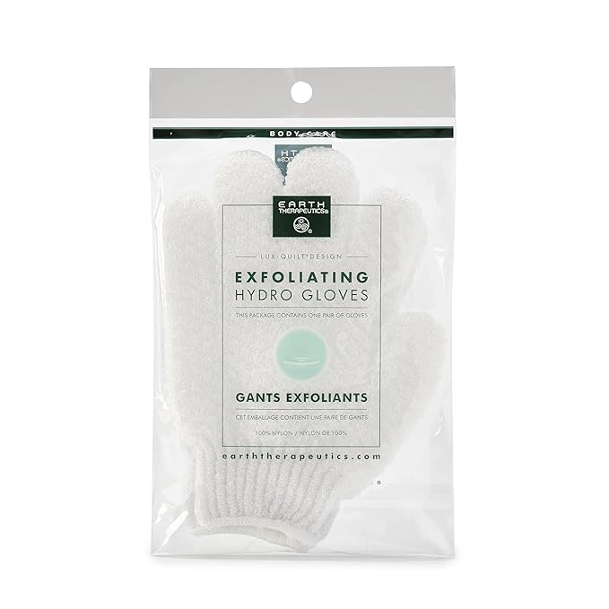 Earth Therapeutics Exfoliating Hydro Gloves - White