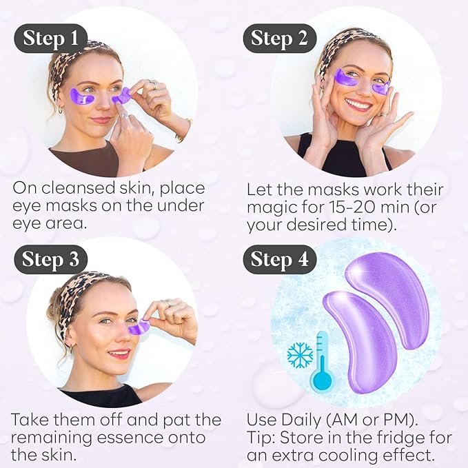 BLOOMORA Retinol & Collagen Under Eye Patches (20 Pairs) - Dark Circles & Puffy Eyes Care - Eye Care Mask