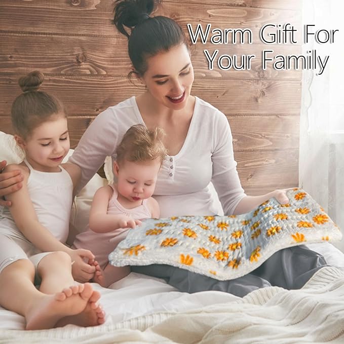 ZXU Heating Pad for Back Pain Relief and Cramps Relief- Ultra Soft Sherpa Heating Pad, XL King Size 12" x 24", 12 Heat Levels & 1-24H Auto Off，Stay on Function Hot Heated Pad, Machine Washable