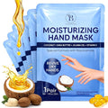 Repairing Hand Mask for Dry Cracked Hands, Hand Masks with Coconut, Shea Butter, Jojoba Oil & Vitamin E, Moisturizing Gloves, Skin Care Gifts for Women & Men, Self Care Gifts for Women (6 Pairs)