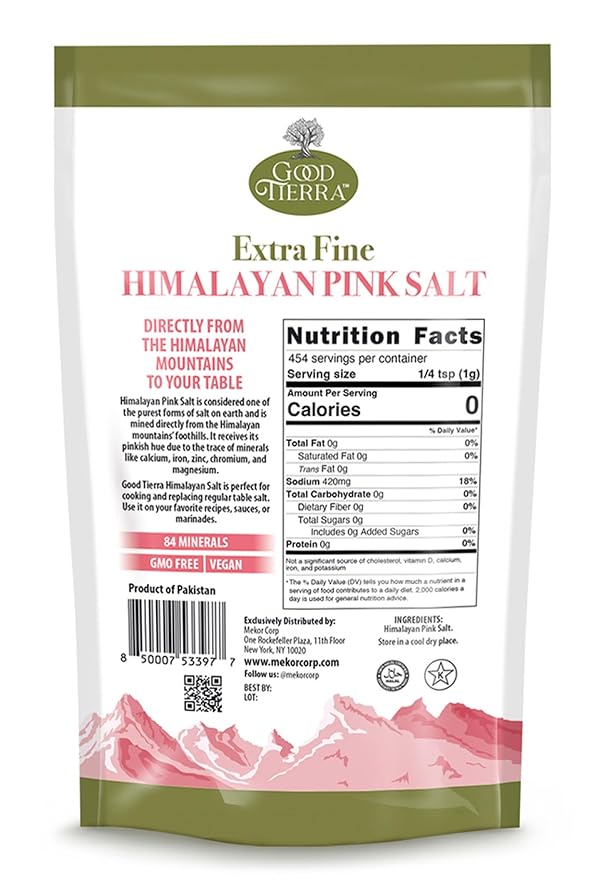 Good Tierra Extra Fine Himalayan Pink Salt, 1 Ounce (Pack of 1)