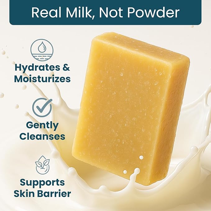 Honey Oatmeal Soap Bar (3 Pack) - Goat Milk Soap for Men, Women & Kids - Natural, Handmade w/Real Milk - Dry, Sensitive Skin, Hands/Body - Premium, Gentle, No Dyes - (Large, 5oz)