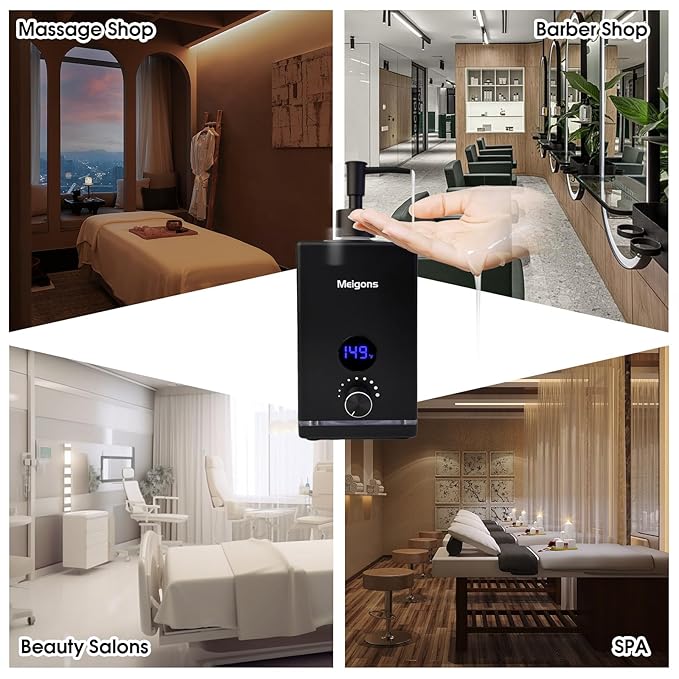 Oil Warmer for Massage, Massage Oil Warmer, Body Oils Heater for Spa, with Two Oil Bottle Dispenser, Adjustable Temperature (Black)