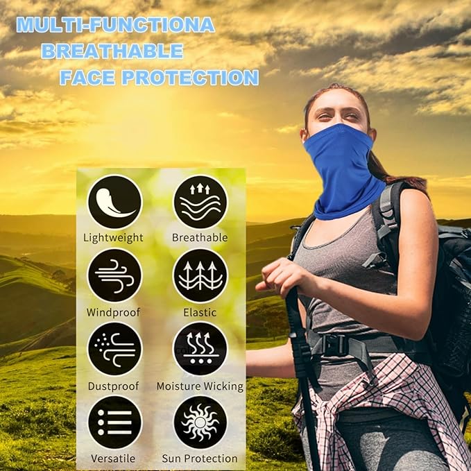 Neck Gaiter Face Mask: Scarf Gator Breathable Balaclava Cooling Cover Masks for Men Women