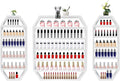 Nail Polish Organizer Wall Mounted, 3Pcs 6-Tier Nail Polish Storage Rack, Metal Nail Polish Storage Holder, Multifunctional Organizer for Essential Oil Perfume at Home Salon Spa(White)