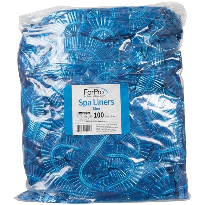 ForPro Spa Liners, Fit All Pedicure Spas, Disposable Pedicure Liners, Blue, 100-Count (Pack of 2)