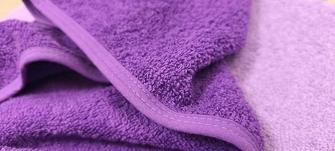 Long Cotton Hair Towel Wrap for Women 28"x11" (Pack of 2) Purple, Hair Towel Cotton
