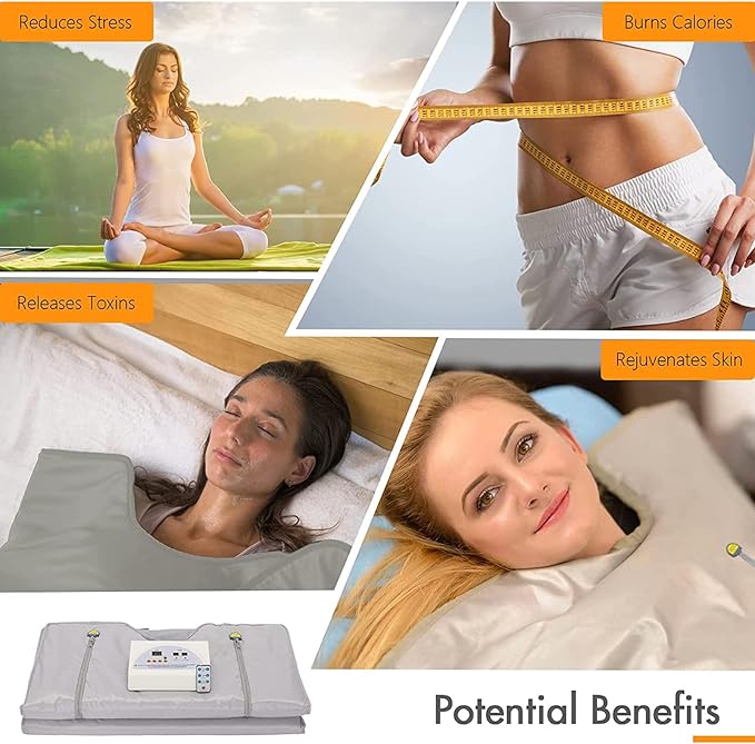 Home Sauna Blanket, Detox Slimming Heated Blanket with Remote Control, 95-176°F Temperature Range, for Home Therapy, Detox, Sweat Steam, Body Sauna