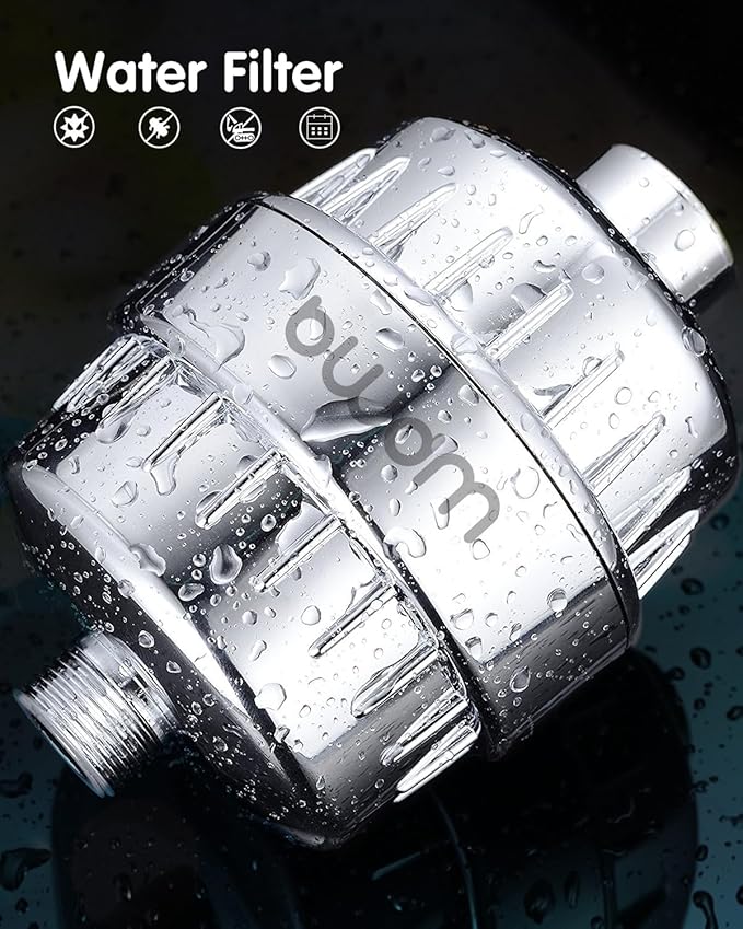 15 Stage Shower Filter - Shower Head Filter - bwdm Hard Water Filter, Remove Chlorine Heavy Metals and other Impurities, Vitamin C Water Softener Reduces Dry Itchy Skin, Dandruff (Chrome)