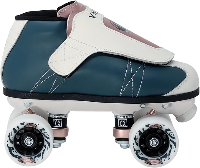 VNLA Jade Jam Roller Skates – Indoor Jam & Rhythm Skates with Leather Boot - Backspin 62mm 92A Wheels - Vanilla Gorilla Plate - ABEC-9 Bearings