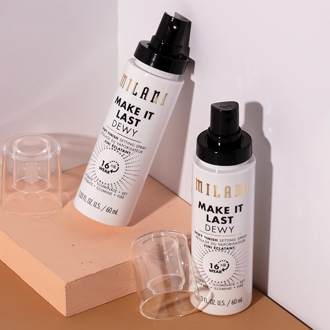 Milani Setting Spray + Primer, Make It Last Dewy - Dewy Finish Moisturizing Formula for Glow on the Go, Setting Spray for Makeup and Face Primer, Prime + Set + Hydrate, 2.03 Fl. Oz
