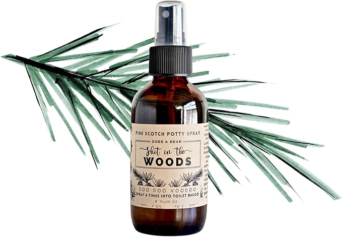 Stocking Stuffer Funny Toilet Spray - 4 Fl Oz Woodsy Scent – Funny Gag Gift Ideas For Adult Men And Women - Naturally Traps Odors with Essential Oils