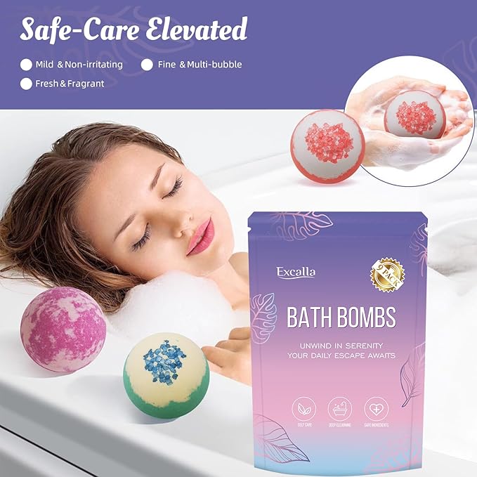 Bath Bombs for Women, 9 Pack Bath Bombs- Mothers Day Gifts for Mom, Shea & Coco Butter Fizzies SPA Bath Relaxing, Self Care Gift Set for Women & Men, Wife, Girlfriend Birthday
