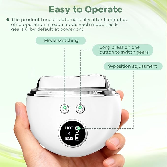 Electric Fascia Blaster & Muscle Scraper Tool with Heating and Vibration - for Deep Tissue, Cordless Gua Sha Massage Tool,Myofascial Release, Portable Facial & Body Skin Care Massager