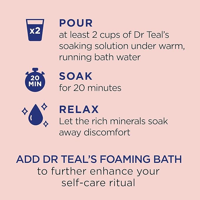 Dr Teal's Epsom Salt Magnesium Soak, Wellness Therapy with Rosemary & Mint, 3 lbs (Pack of 2)