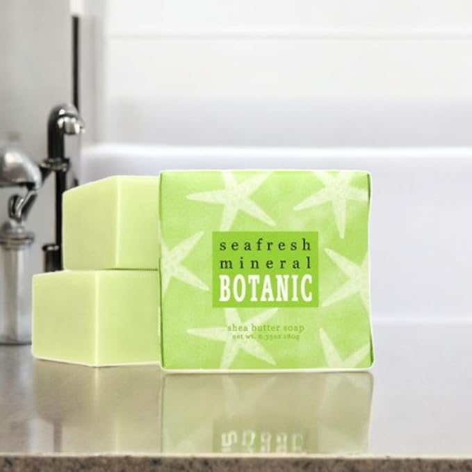 Greenwich Bay Mini Botanical Soap Bars – 12 Pack 1.9 oz Each – Individually Wrapped Guest Soaps for Airbnb, Spa, Travel, Bath – Travel Size Bar Soap Set, Seafresh Mineral
