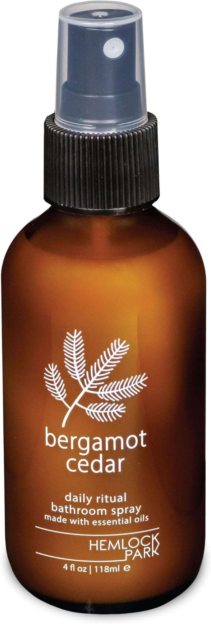 Hemlock Park Bergamot Cedar Room & Linen Spray | Botanical Mist Crafted with Essential Oils | 4 oz Glass Bottle