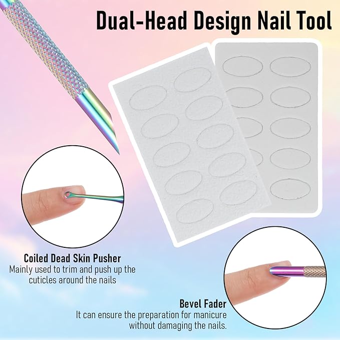 2 Pcs Cuticle Trimmer, Cuticle Remover Pusher Double head Nail Tool with Loop Remover Pusher Manicure Kit for Professional Manicurists Home Salon Lottery Ticket Scratcher Nail Care Sets
