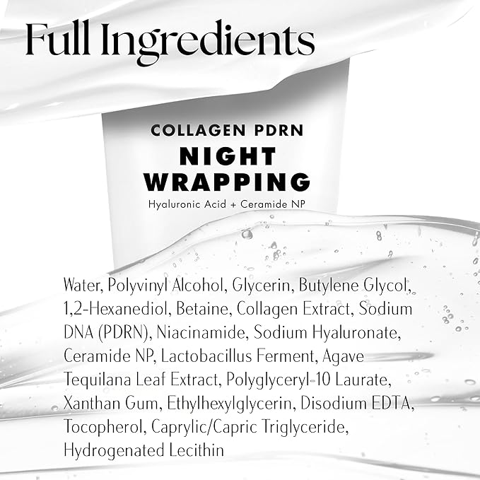 Clinical Resolution PDRN Collagen Night Wrapping Mask, All-In-One Nourish, Revitalize, Radiance for Youthful Glowing Skin Overnight Peel Off Face Mask Korean Skin Care Lab, 100ml 2 Pack