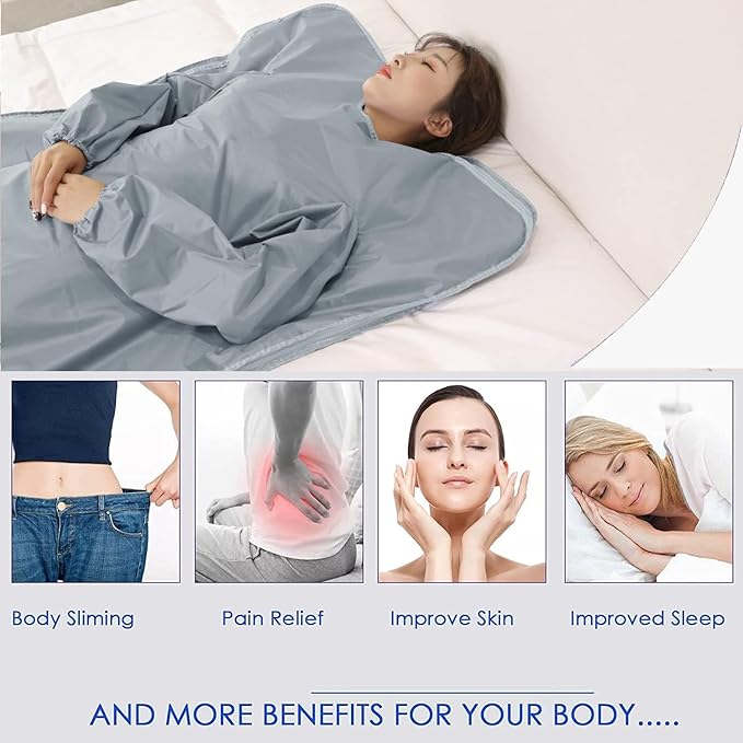 Natural Jades Tourmaline Heating Sleeves Desing Portable Sauna Blanket for Home, Portable Design, Relaxation and Detox Remote Control