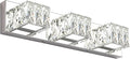 ZUZITO Modern Bathroom Vanity Lights - Crystal 3 Light Vanity Lighting Fixtures - Chrome Bathroom LED Light Fixture Over Mirror 6000K Cool White Light