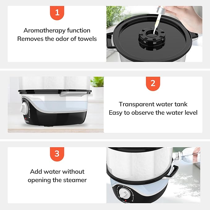 TASALON Hot Towel Steamer for Facials, Hot Towel Warmer Quickly Heats Up in 5 Minutes, Portable Towel Machine Fits 16 Mini Towels, Salon Equipment Towel Warmer for Facials, Spa, Massage, Pink