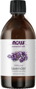 NOW Essential Oils, Lavender Oil, Soothing Aromatherapy Scent, Steam Distilled, 100% Pure, Vegan, Child Resistant Cap, 16-Ounce