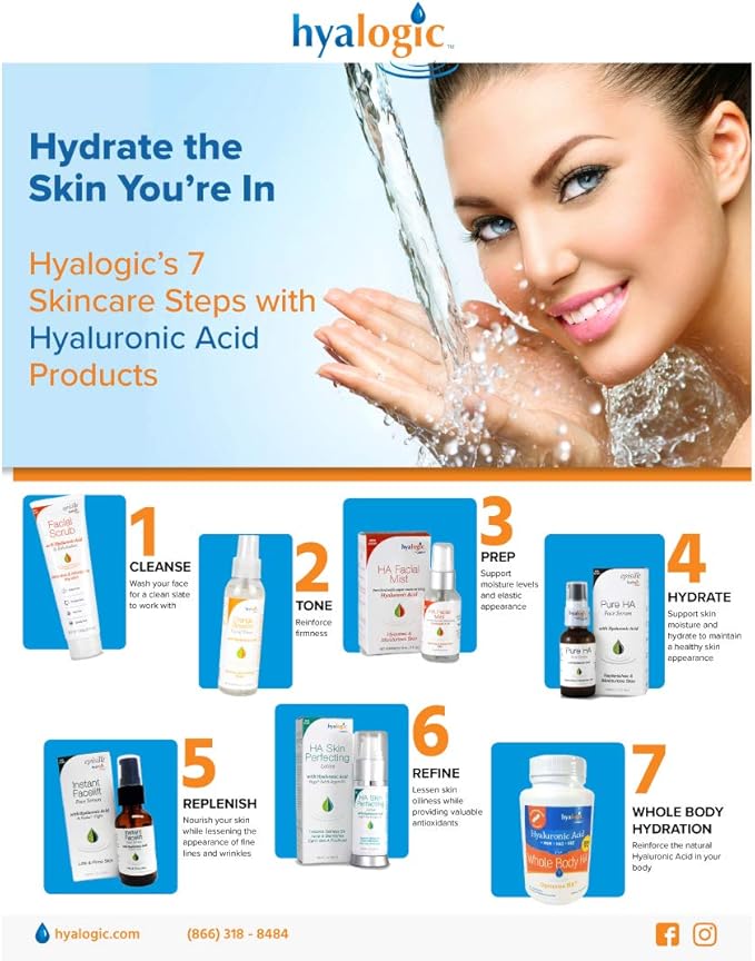 Hyalogic Witch Hazel Toner - Alcohol-Free Facial Toner with Hyaluronic Acid & Aloe Vera - Amazing Face Astringent for All Skin Types - Facial Toner to Boost Brightness & Softness (8 fl oz)