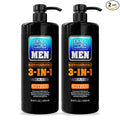 Dead Sea Collection Mens Body Wash 3 in 1 – Citrus Body Wash for Men – Shower Gel – Shampoo – Shower Soap for Face and Hair – Pack of 2 Bottles (33.8 Fl. Oz. Each)