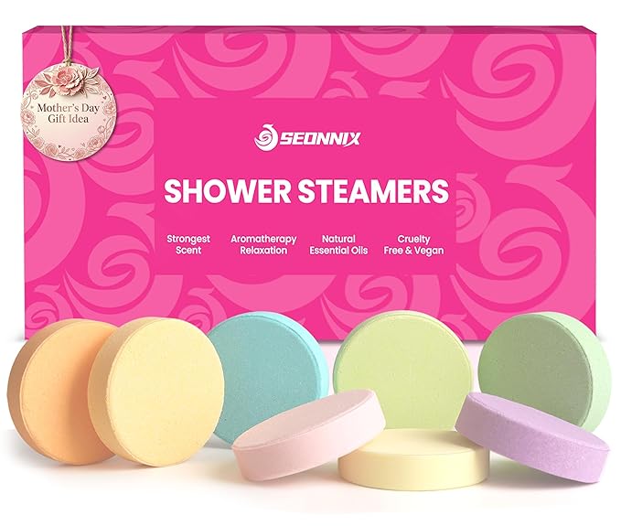 Shower Steamers Aromatherapy, 8 Pack Shower Bombs for Relaxation and Stress Relief, Natural Essential Oils Spa Gift Set for Women, Birthday Gifts, Self Care & Home Spa Experience