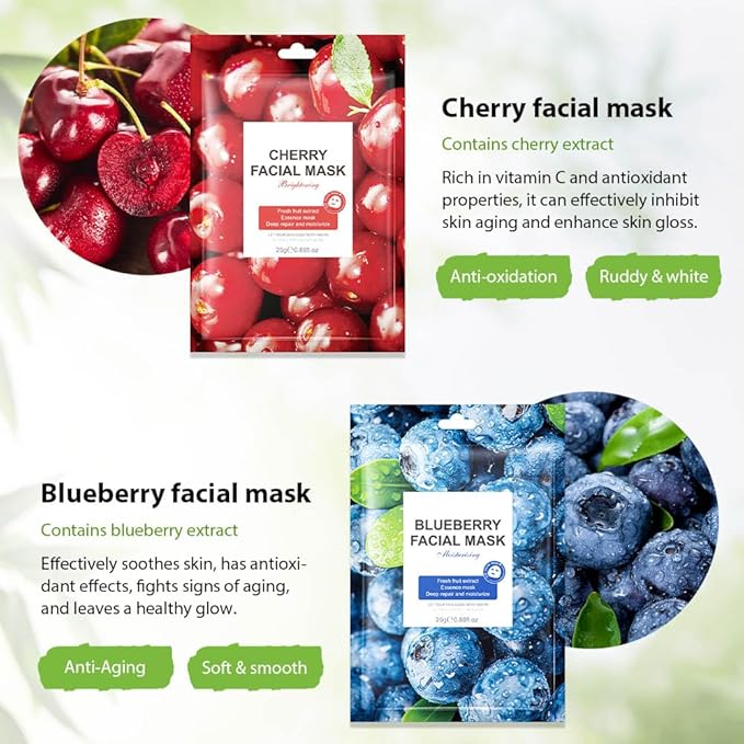 Kaely 6 Pack Variety Face Masks for Kids, Kids Face Mask Spa Day Kit Supplies, Spa Party Favors for Teens Girls Women, Sheet Facial Mask Skincare Gifts Set, Hydrating Nourish for All Skin Types, 05