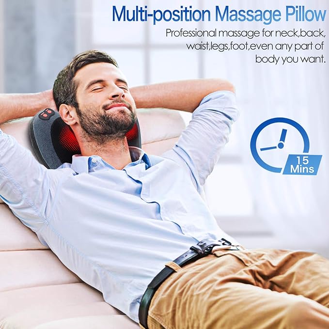 Papillon Mothers Day Gifts for Mom,Back Massager with Heat,Shiatsu Neck Massager Pillow for Back,Neck,Shoulder,Foot&Lower Back Pain Relief,Relaxation Gifts for Women/Mom/Fathers Day (Cyan Blue)