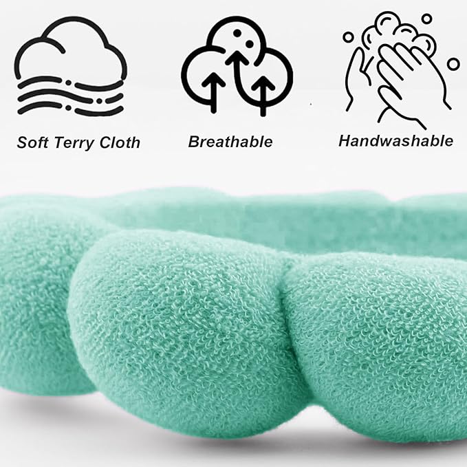 Spa Headbands for Washing Face Makeup Skin Care Women Bubble Facial Beauty Headbands Puffy Shower Towel Band Hairband