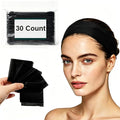 160 Count Disposable Spa Headbands for Women - Individually Wrapped Facial Headbands for Skincare, Makeup & Estheticians - Stretch Non-Woven Hair Bands for Salon & Home (Black)