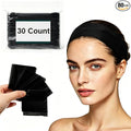 80 Pcs Disposable Facial Headbands - Individually Wrapped Spa Headbands for Women, Stretch Non-Woven Hair Bands for Skincare, Makeup, Facial & Esthetician Supplies (Black)