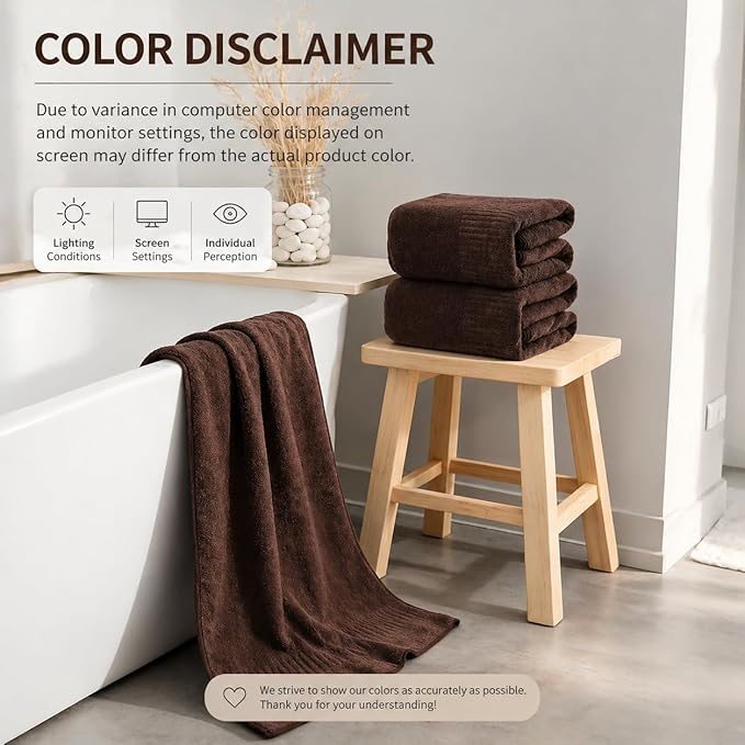 SEISSO 2 Pack Extra Large Bath Towels 63"x35", Bath Sheets for Sensitive Skin 70% Polyester 30% Viscose Fiber from Bamboo, Super Soft, Highly Absorbent & Quick Dry, Oversized Shower Towels