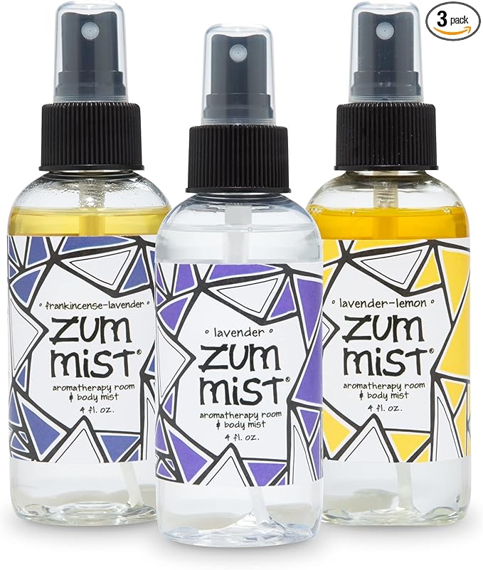 Zum Indigo Wild Mist Room & Body Spray - Aromatherapy Essential Oil Spray - Natural Body Mist & Room Spray - Lavender Blends - 4 fl oz (3 Pack)