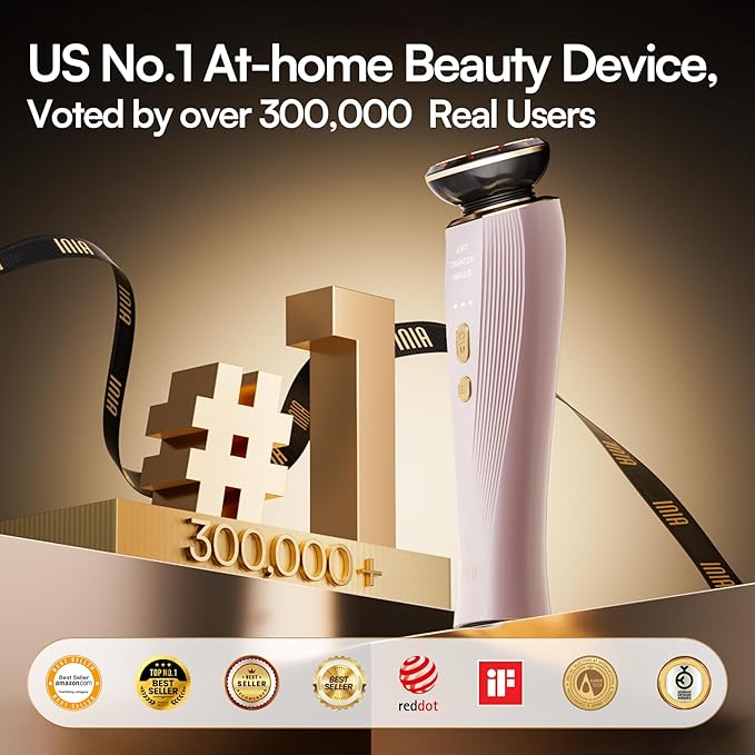 INIA 3-in-1 Red Light Therapy for Face and Neck Beauty Device for Puffiness & Skin Firming Skincare Tool