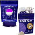 Lure Essentials Eye Serenity Steam Eye Mask and Sole Serenity Good Night Foot Pads Bundle – Self-Heating Warm Eye Compress with Cleansing Foot Pads for Nighttime Routine