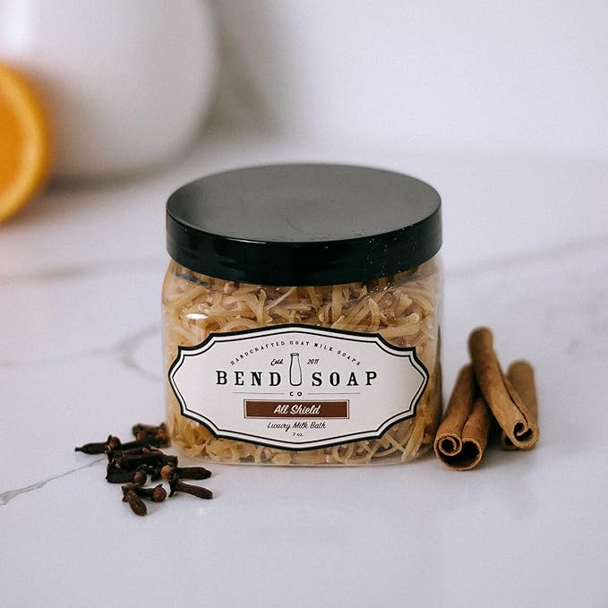 Bend Soap Company Milk Bath, 100% Natural Ingredients, Gentle Cleanser, Hydrates Moisturize and Softens the Skin, Handcrafted Goat Milk Soap, Essential Oil, 2 lbs - All Shield