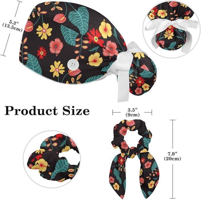 Women's Working Caps with Scrunchies Tarot Pattern Background Lace-Up Hat Unisex Hair Covers One Size