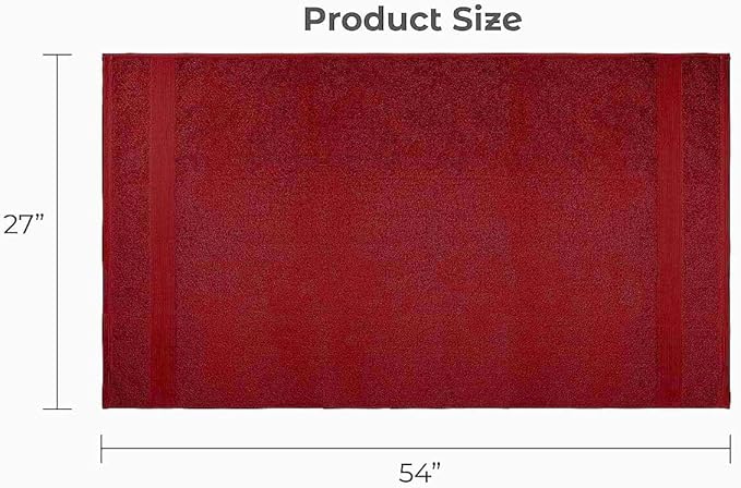 Softolle Luxury Bath Towels Set of 4 (27” x 54”) | Towels for Bathroom | Super Soft | Highly Absorbent Towels for Home, Spa, Gym (Burgundy)