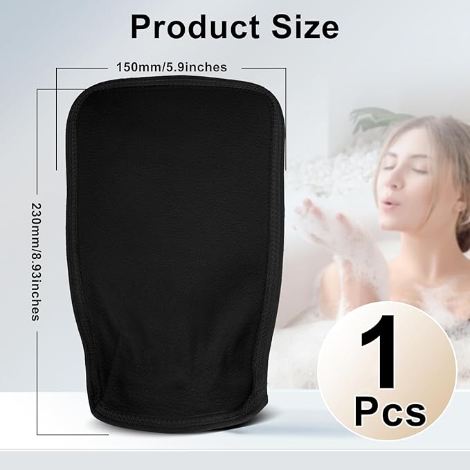 (black) 1PCS Durable Body Scrub, Dead Skin Remover & Body Scrubber Exfoliator, Body Exfoliating Gloves for Shower, washcloth exfoliating, exfoliating glove for Smooth Skin