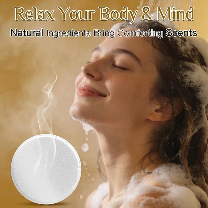Pjordo Shower Steamers Aromatherapy, Mothers Day Gifts for Women Wife Her, 16 Pack Shower Bombs with Natural Essential Oil & 2 Pack Massage Oil for Moisturizing, Self Care Relaxation Home Spa