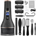 Electric Callus Remover for Feet,Rechargeable Foot File Hard Skin Remover,Professional Pedicure Kit for Cracked Heels &Dead Skin,with 3 Roller Heads 2 Speed (Black SL)